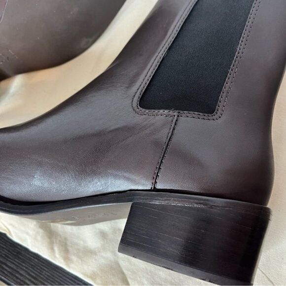 Tory Burch Women's 10M Chelsea Smooth Calf Leather Boot New With Box Brown Coco - Picture 9 of 16